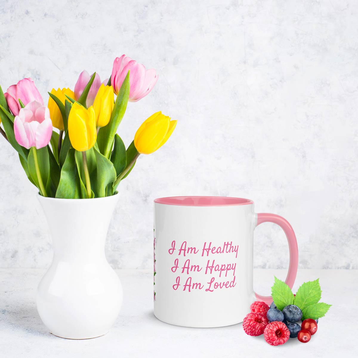Affirmation mug - I am healthy, I am happy, I am loved