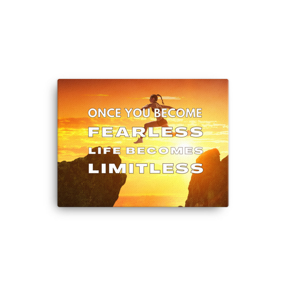 Once You Become Fearless, Life Becomes Limitless | Inspirational Wall Art Canvas Print  Success Acceleration Tools